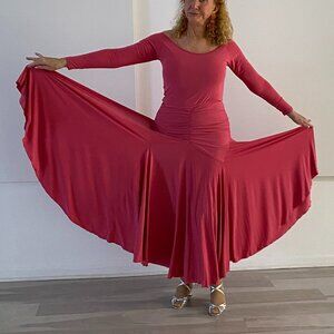 Dance America Sz L Pink Top Long Sleeve Minimalist Elegant Design